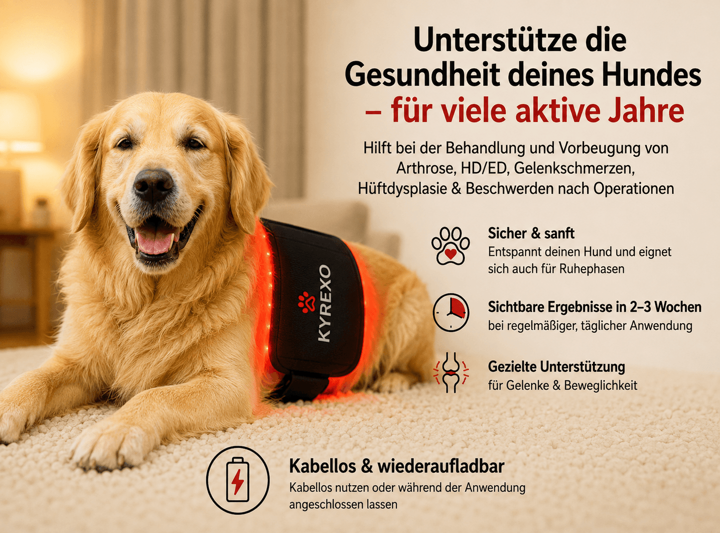 KYREXO™ Rotlichtband für Hunde
