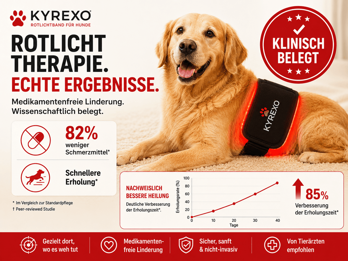 KYREXO™ Rotlichtband für Hunde