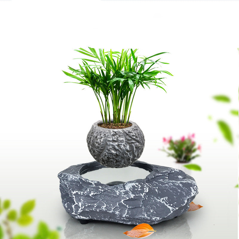 Magnetic levitation rotation potted plant