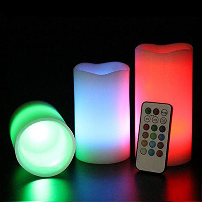 LED Echtwachskerze "Luma" (3er-Set)